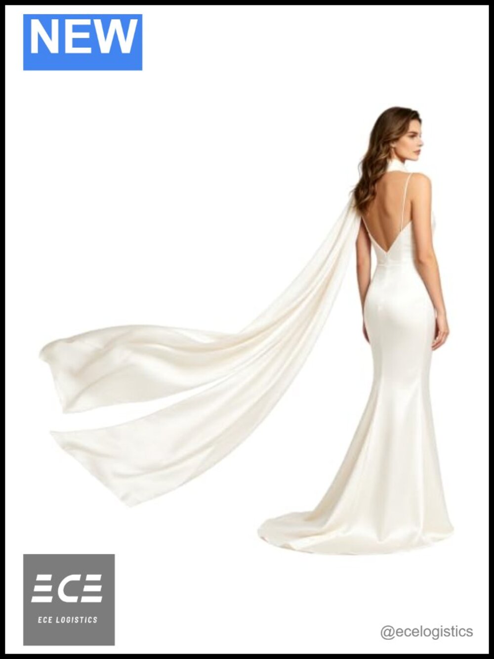 Satin Bridal Neck Scarf Wedding Shawl Long Silk Formal Accessory